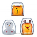 Snowman Bear Shape Double Wall Glass Drinking